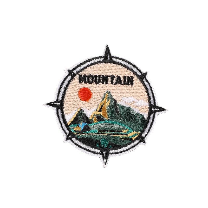 Embroidery Logo Round Badge Camping Travel Series Outdoor Armband Clothing Accessories Patch Sticker Embroidery Cloth Sticker