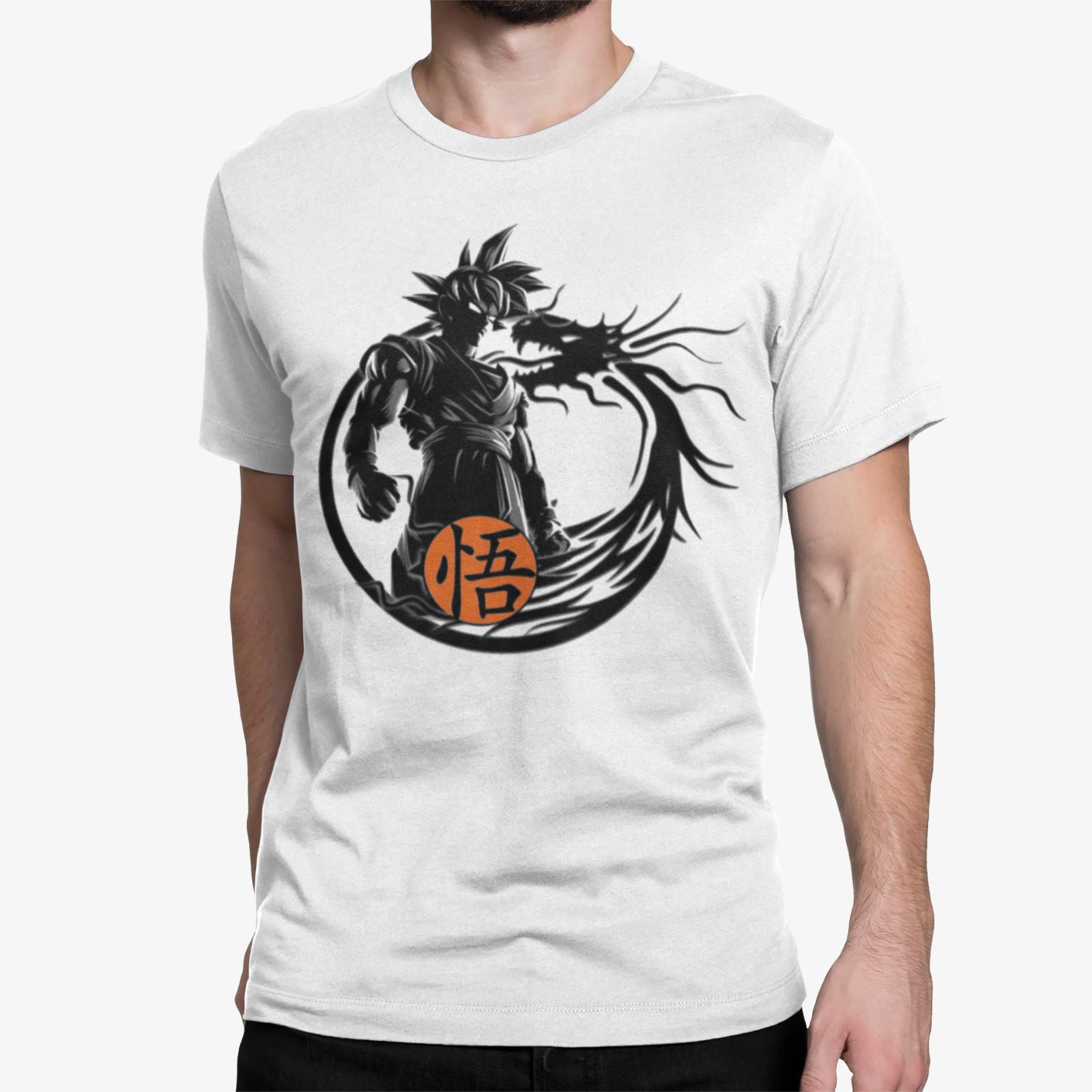 Ball 4 Star Goku Vegeta Silhouette Anime Mens Organic T-Shirt Mens Womens Tees Top Otaku Dragon Monkey XL