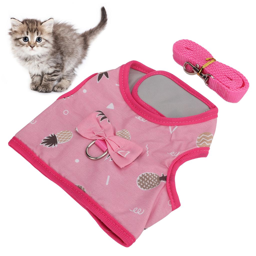 Kleintiergeschirr Leine Niedlich Atmungsaktiv Verstellbar Kaninchenweste Zugseil für Hamster Katze Meerschweinchen