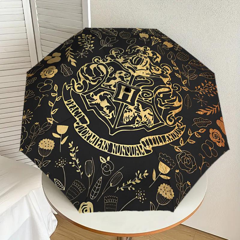 1PC Warner Hogwarts__Floral Automatic Open/Close Umbrella with Windproof, 36-Rib Sturdy Canopy, Durable Ribs1253A