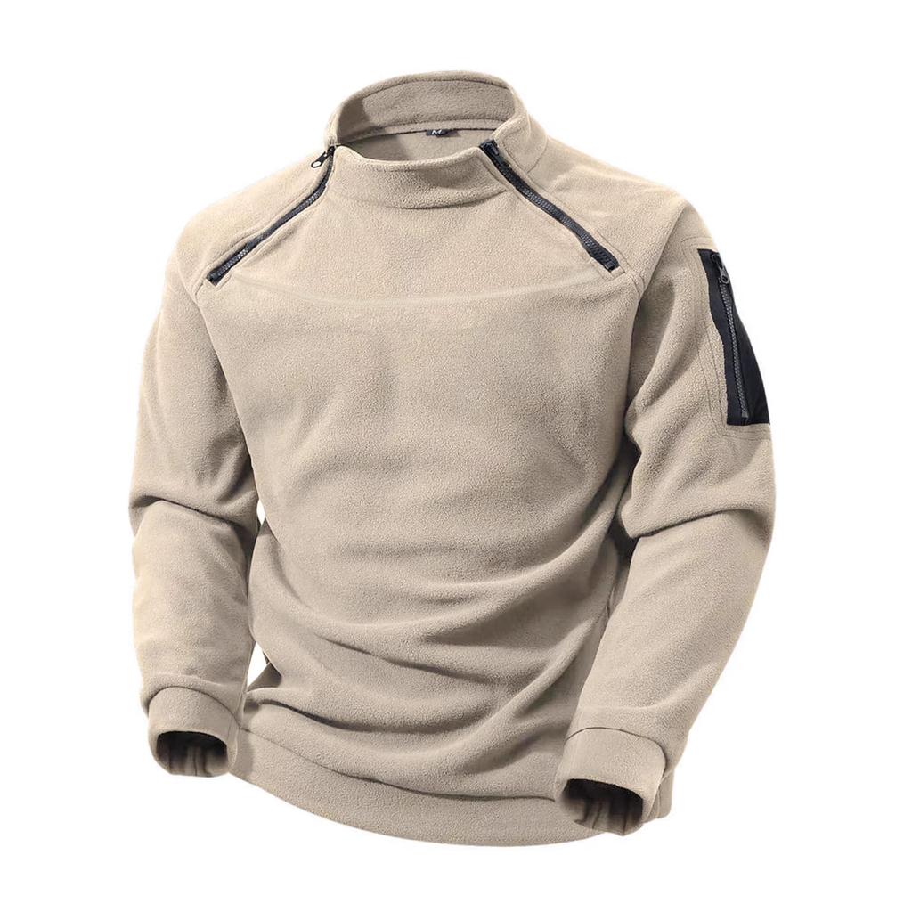 Men's Double Zipper Collar Hoodie - Autumn/Winter Trendy Street Casual Jacket