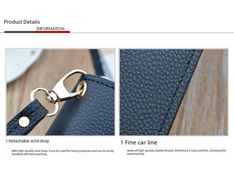 Damen Lange Clutch Geldbörse mit Doppelreißverschluss - Modisch, Schlichtes Litschi-Muster, Großes Fassungsvermögen, Handyhalter