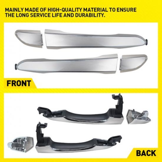 2X Rear Left&Right Side Chrome For 16-21 Hyundai Tucson Exterior Door Handle EXV
