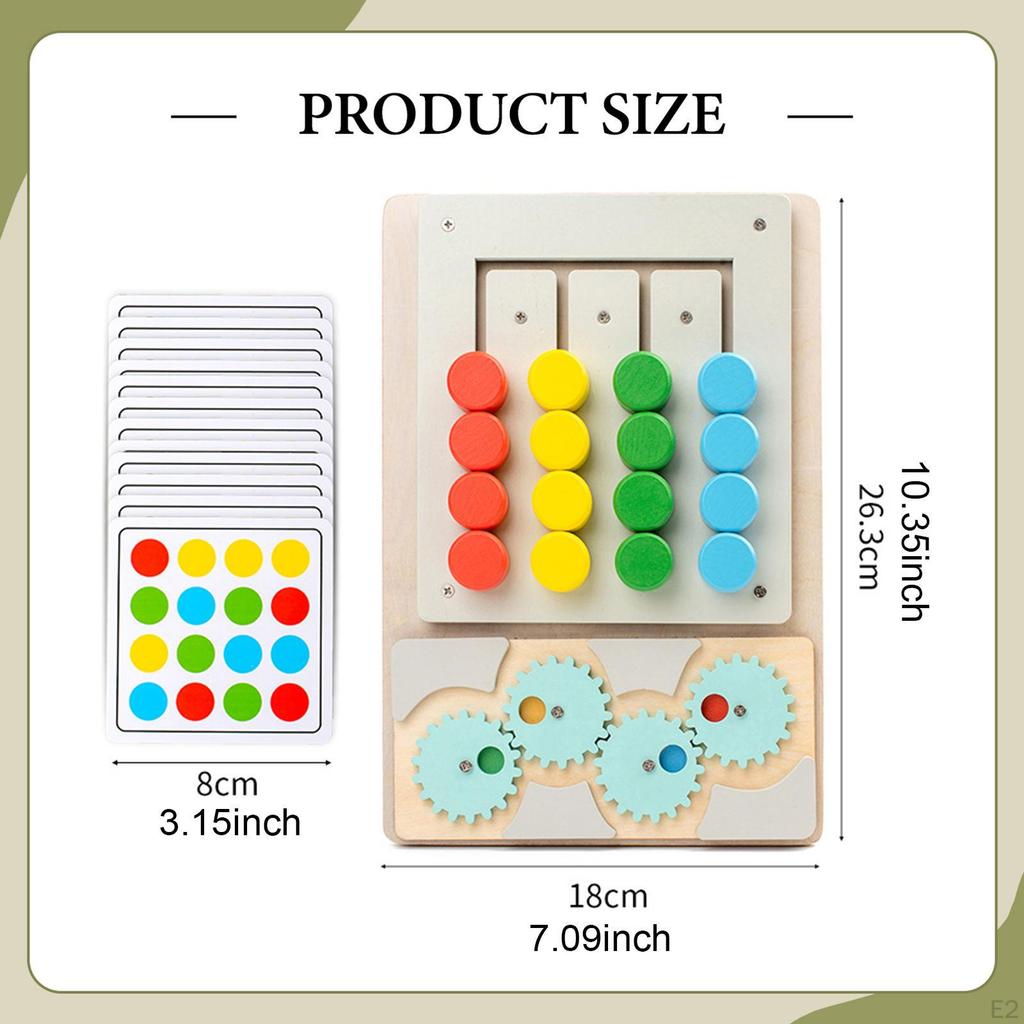 Wooden Color Matching Side Puzzle Toy Educational Board Game Early Education Learning for