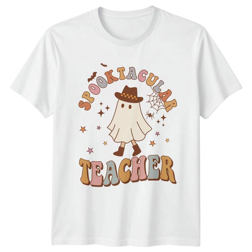 Spooktacular Teacher Unisexs TShirt Retro Halloween Teaching Halloween Gift S