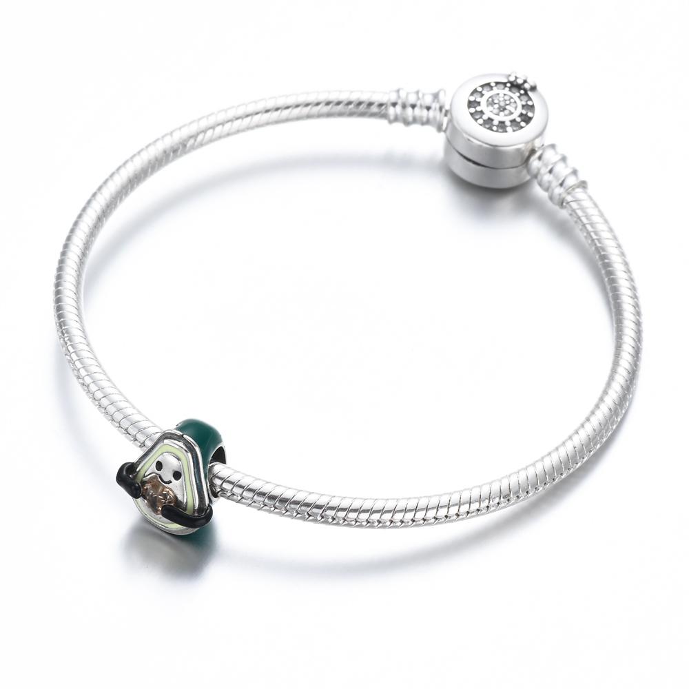 Fashion Copper Sweet Fruit Cherry Avocado Beading Pendant Fit Original Charms Bracelet Women Jewelry Gift