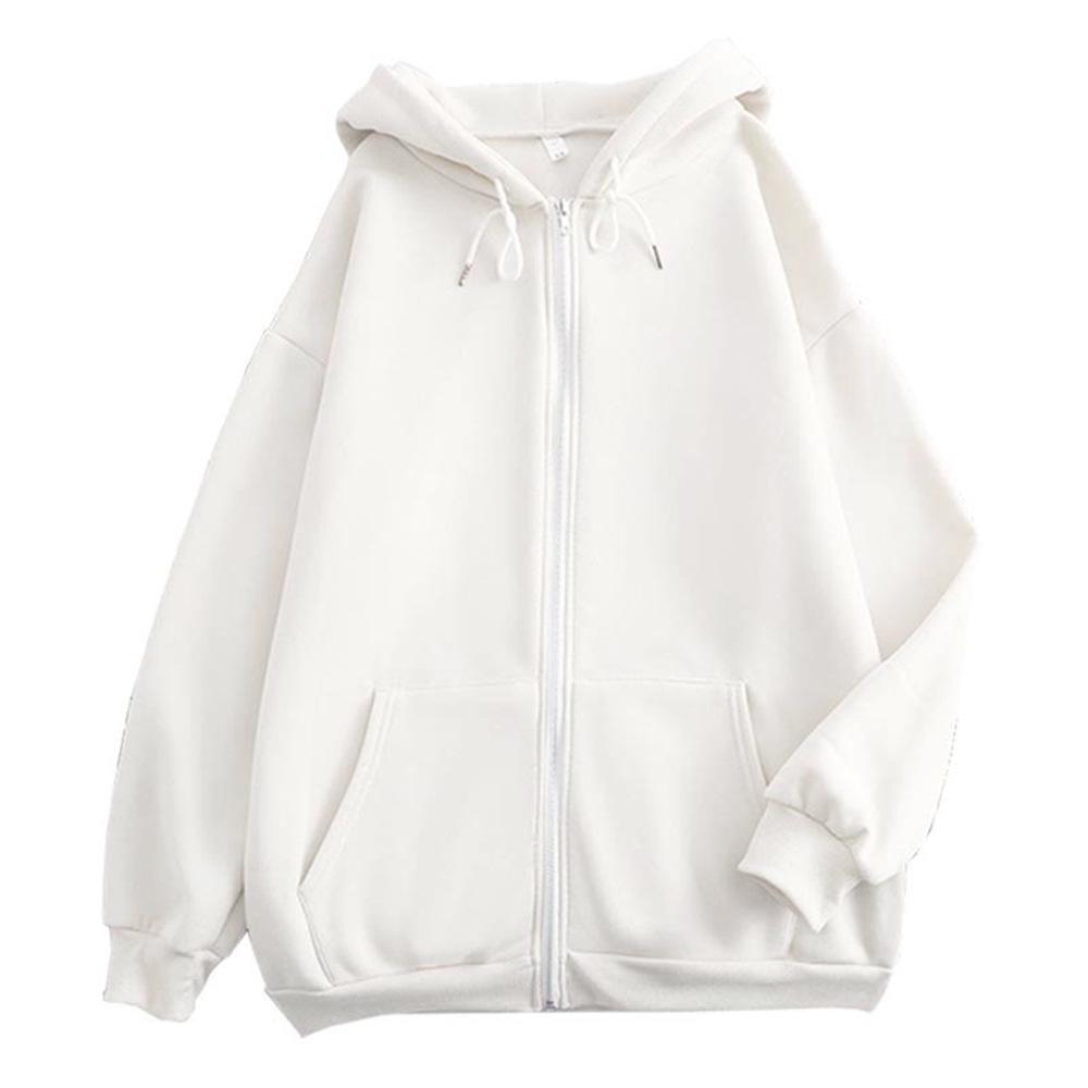

Men s Oversized Zipper Streetwear Long Sleeve Hoodie 2X-Large белый