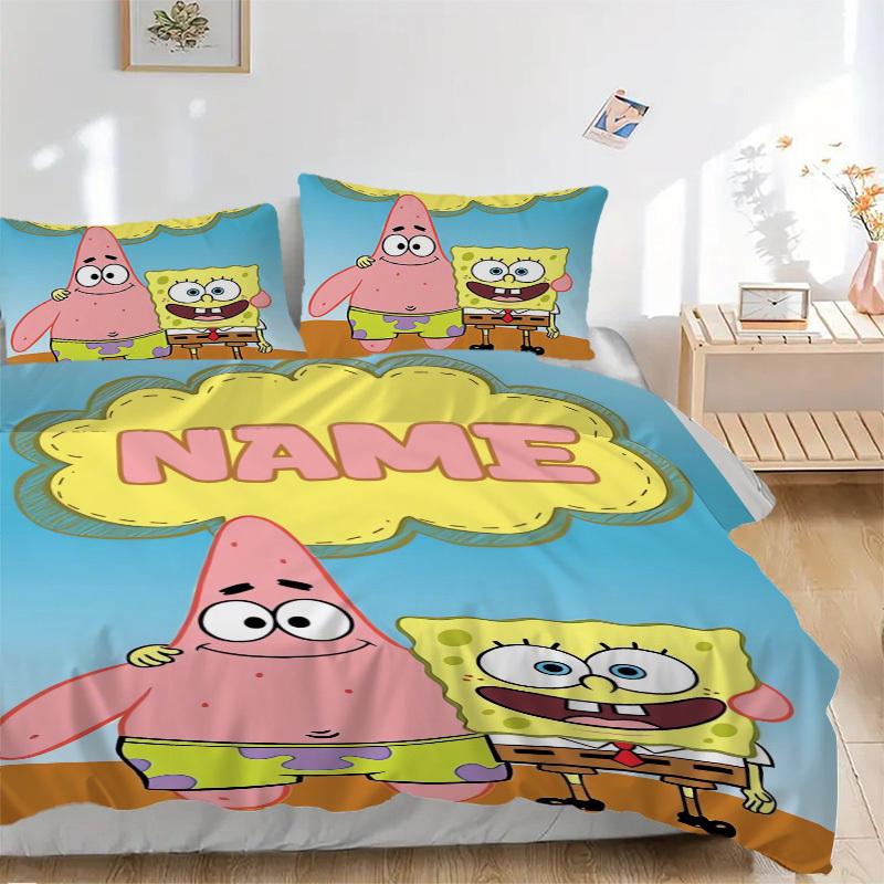

SpongeBob SquarePants Bedding Set 3 Piece Comforter Cover Gift for Bedroom,Includes No Insertsjt075 135x200cm