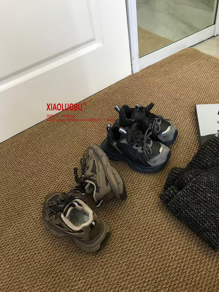 Kids' Cotton-Lined Retro Sneakers - Unisex Winter 2025 Casual Sports Shoes