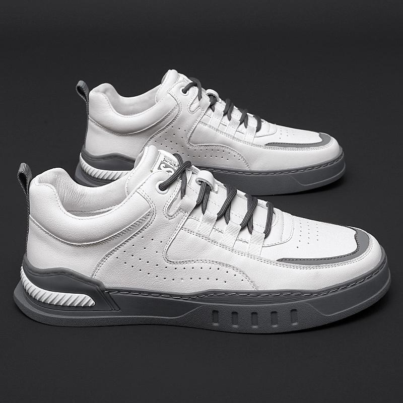 

Мужские белые туфли из коровьей кожи с резиновой подошвой для занятий спортом на шнуровке, мужская модная повседневная обувь, обувь для вождения, рабочая обувь для улицы 44 белый