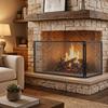 Fireplace Screen, Foldable Spark Guard Made of Metal, 141 X 50 Cm