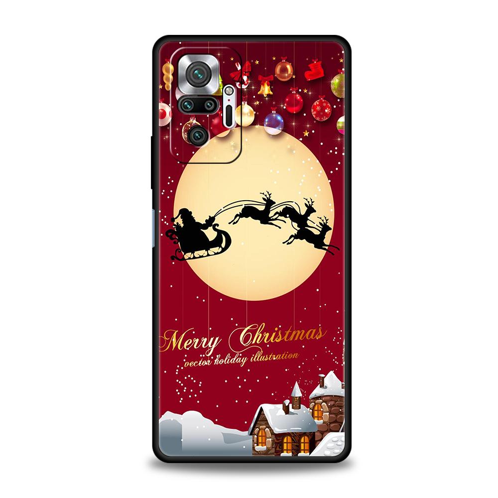 Winter Merry Christmas Phone Case For Redmi Note 10 11 Pro K40 Gaming 11T 9T 7 8 8T 9 8A 9A 9C 9S Pro Soft Shockproof TPU Shell