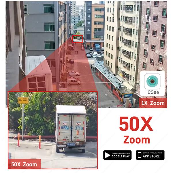 4K 8MP PTZ IP Outdoor 50X Zoom WiFi Surveillance Camera 120M IR Distance Security Protection Metal Shell Smart CCTV Cam