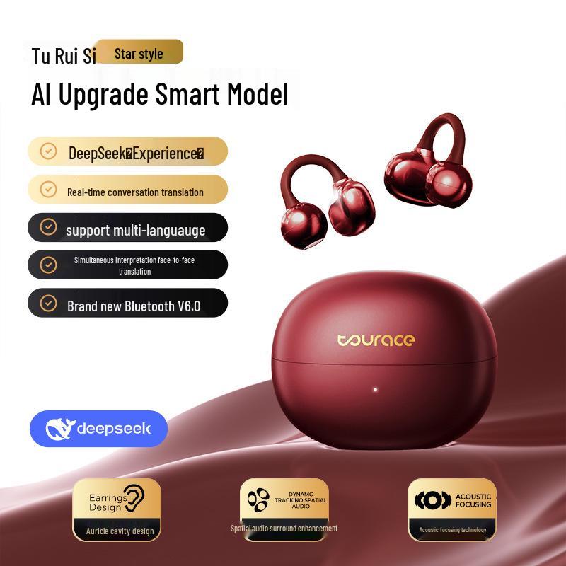 Bluetooth In-Ear Bone Conduction Earphones with AI Translation, Sports-Grade Noise Reduction, and Extended Battery Life