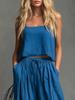 Women's Casual Set Strappy Top Wide Leg Pants Two Piece Outfit for Women