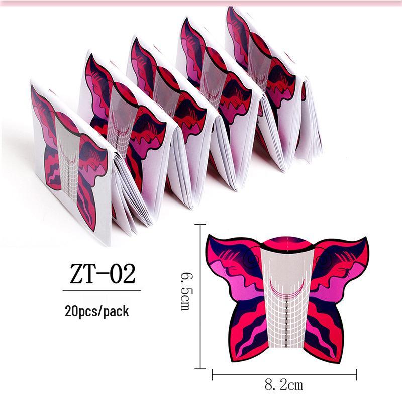 Nail Extension Paper Forms - Square Butterfly UV Gel & Acrylic, 20 To 100 Pcs