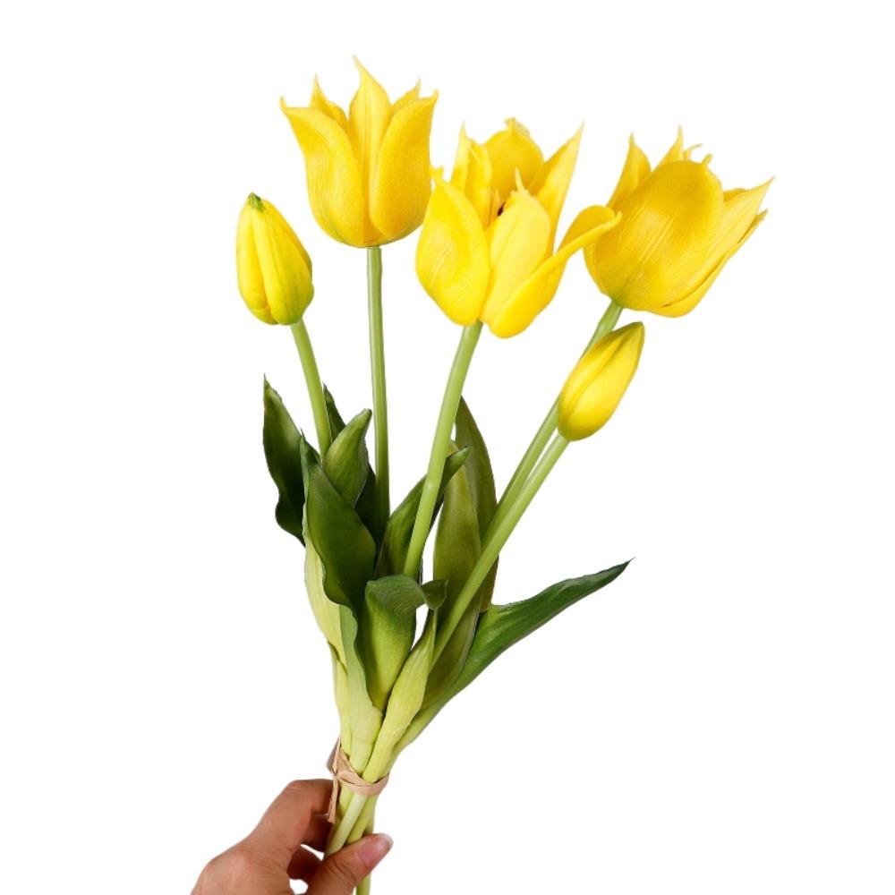 with Leaves Fake Tulip Flowers Real Touch Faux Flowers Living Room Desktop