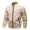 Spring and Autumn Baseball Collar Short Loose Solid Color Jacket Men's Business Casual Thin Coat Trend Size M-5XL