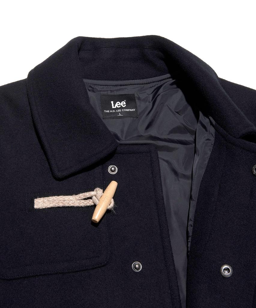 Lee Wool Blend Long Duffle Coat Navy