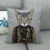 Cartoon Cat Pattern Series Super Soft Cotton and Linen Material Pillow Cover for Home Sofa Decoration Pillow Cover