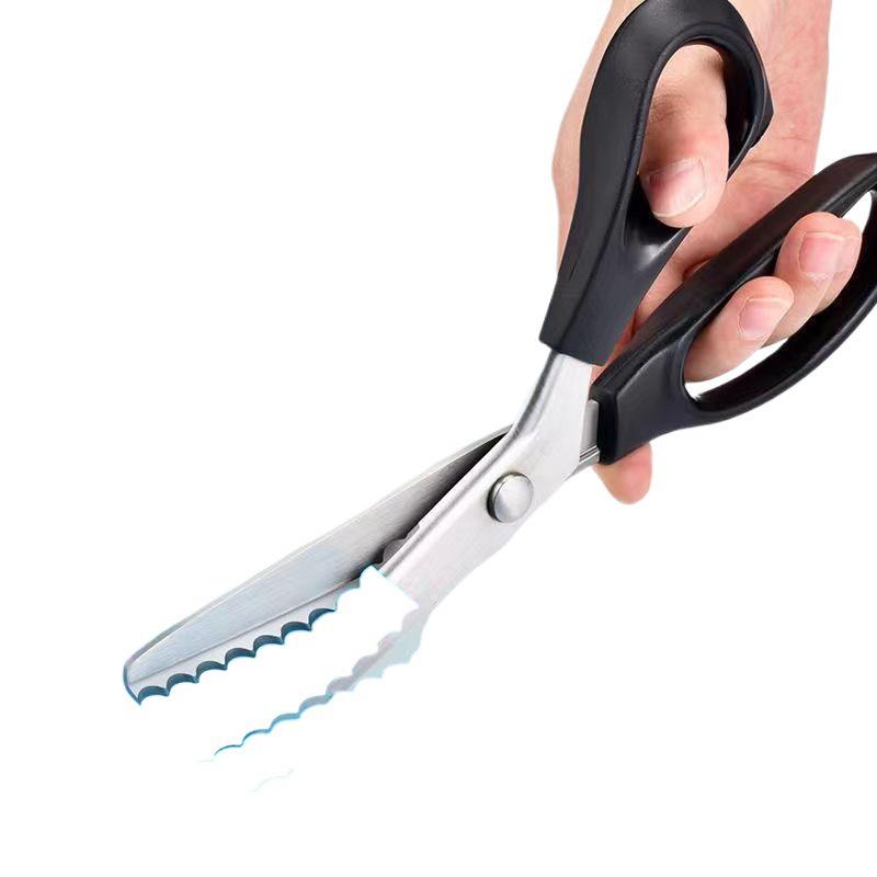 Verbesserte Verstärkte Zickzack-Spitzen- & Stoffschere - Dreieckige Wellenkante, Nähfreie Overlock-Handwerksschere