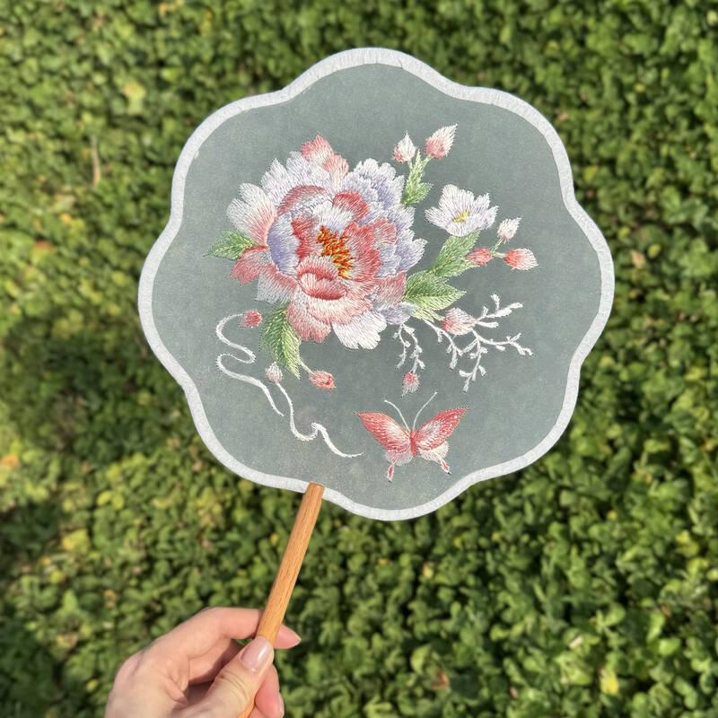 

Jiemengzhe Suzhou Double-Sided Peony Embroidery Round Fan