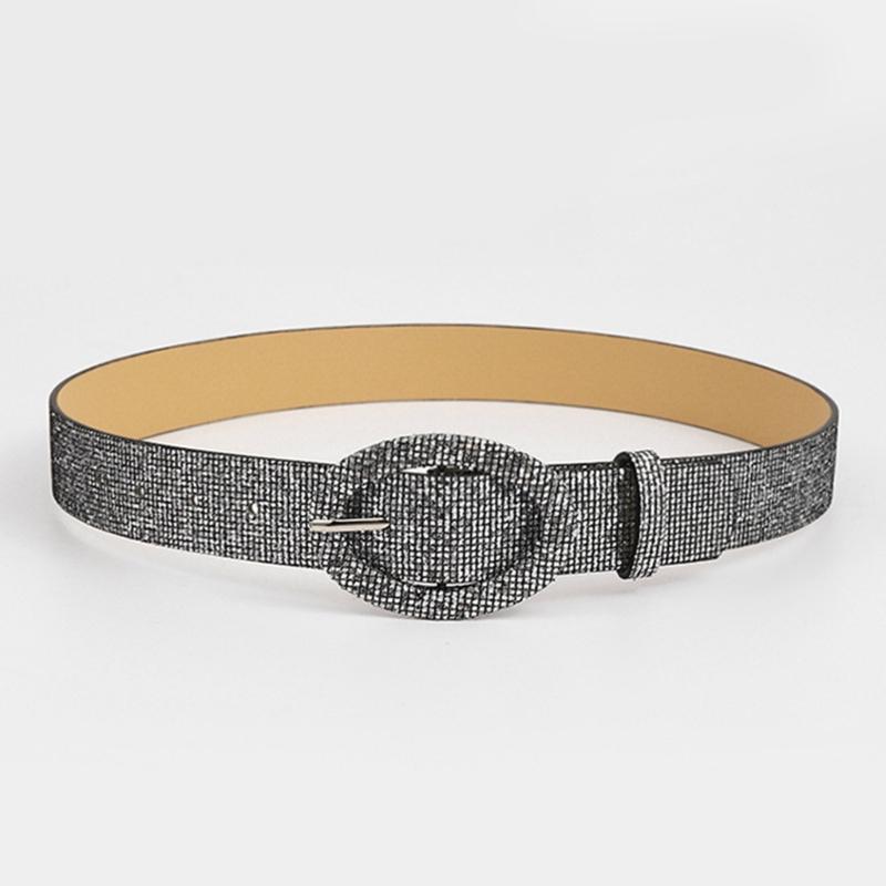 Hot Girls Shinning Sequins Belt for Dress Coat Jeans Waist Belt Harajuku Sequins Wide Waist Belt Ladies Formal Belt