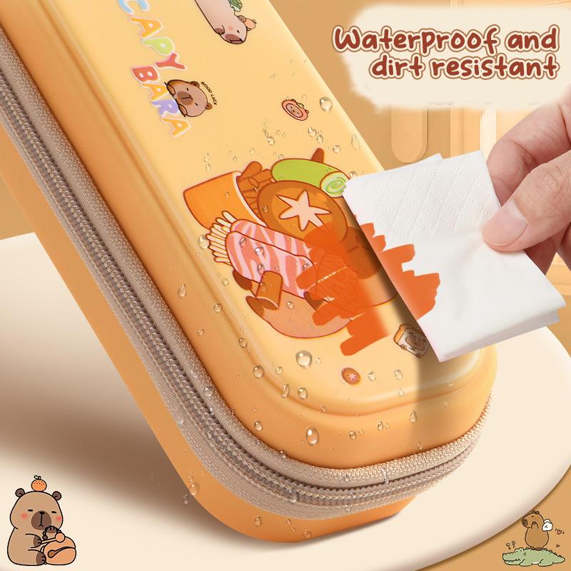 Cartoon Large Capacity Capybara Pencil Case Pencil Bag Multifunctional Cute Student Stationery Organizer School Supplies Gift