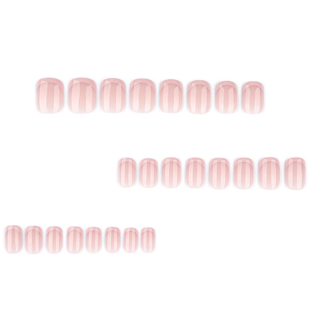 French Rose Pink Short Square Wearable Nail Tips - Hot Selling Fake Nails
