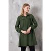 Women's Imported Linen Tunic Shirt With Gathered Front And Elastic Sleeves