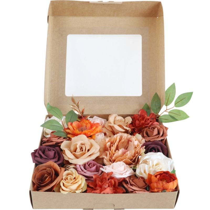

Synthetic Roses with Stem for Bouquets and Room Decoration Artificial Silk Florals Accessories Bridal Bouquet Supplies