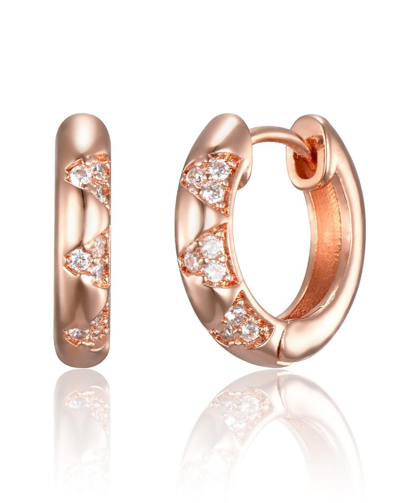 Geigerjewelry 18K Gf Grid Cubic Point Hoop One-Touch Earrings Gi8Kpee059
