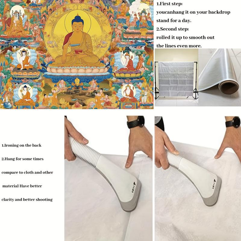 VIKAMA Buddha Shakyamuni Tangka Gobelín Čajovna Zen Obývací pokoj Zadní stěna Dekorace místnosti