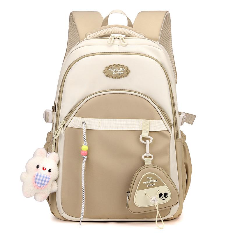 

Winter new cute large-capacity primary school schoolbag for girls in grades 3-6, junior high school burden reduction ridge backpack хакі