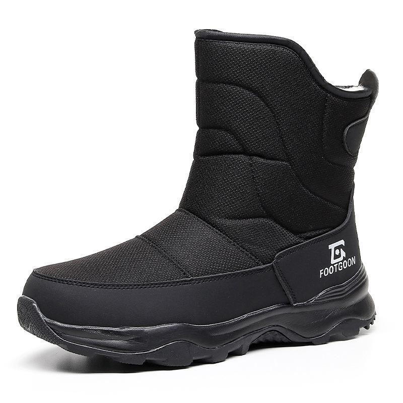 Women's Winter Fur One Padded Waterproof Fabric Cozy Side Zipper Warm Cold Lightweight Hiking Waterproof Anti-slip High Top Snow Boots