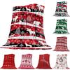 Christmas Winter Animals Checkered Buffalo Blankets Throw Cover Fleece Comfort Warm Room Couch Home Bedspread Blanket