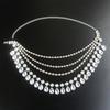 European And American Fashion Flash Diamond Three-Layer Big Gem Necklace Female Niche Personality Neck Chain Chocke Light Luxury Collarbone Chain Acce
