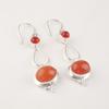 Natural Carnelian Gemstone Handmade 925 Sterling Silver Jewelry Earrings 2.50" EE-132-20