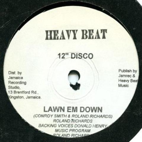 12inch Record ROLAND RICHARDS - Lawn Em Down / Lawn Em Version Heavy Beat 1993 Jamaica Latin