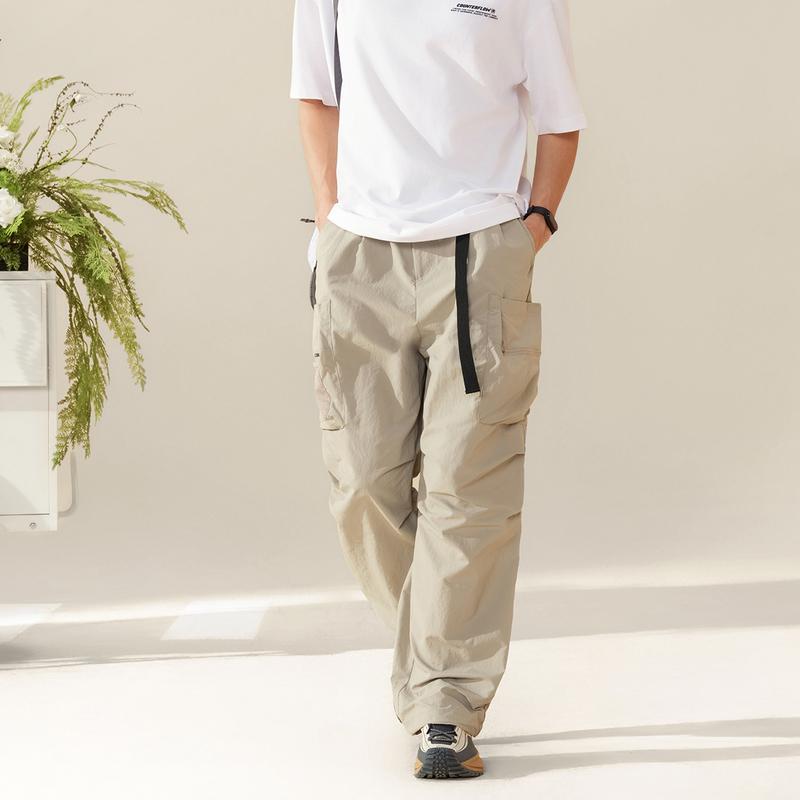 Li Ning CF Suo Solid Color Mid Waist Comfortable Breathable Quick Dry Cool Straight Casual Pants Men Pants Dark-Green AYKV203-5