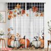 2pcs,2D Plane Printing Curtain Popular AutumnPumpkinsFest Polyester Fabric (without Rod) Decorations Outdoor Use for Various