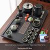 12-Piece Ge Kiln Ceramic Tea Set with Automatic Water Supply Tea Tray