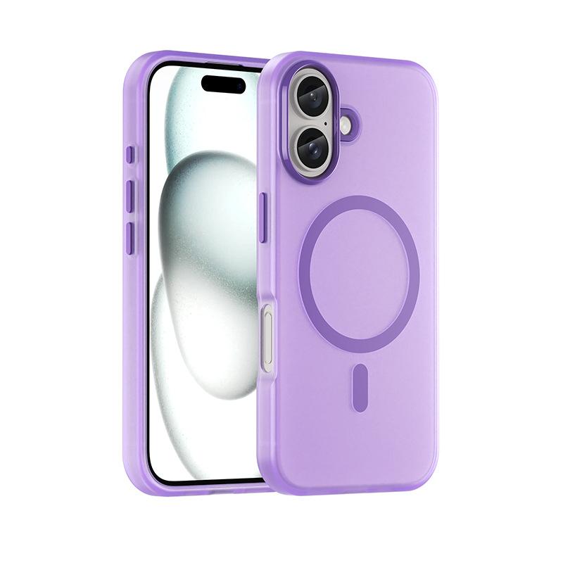 Fundas For iPhone 16 15 Pro Max Candy Color Matte Phone Case For Apple 14 13 12 11 Pro Max 15 16 Plus For Magsafe Magnetic Magsafing Soft Phone Cover