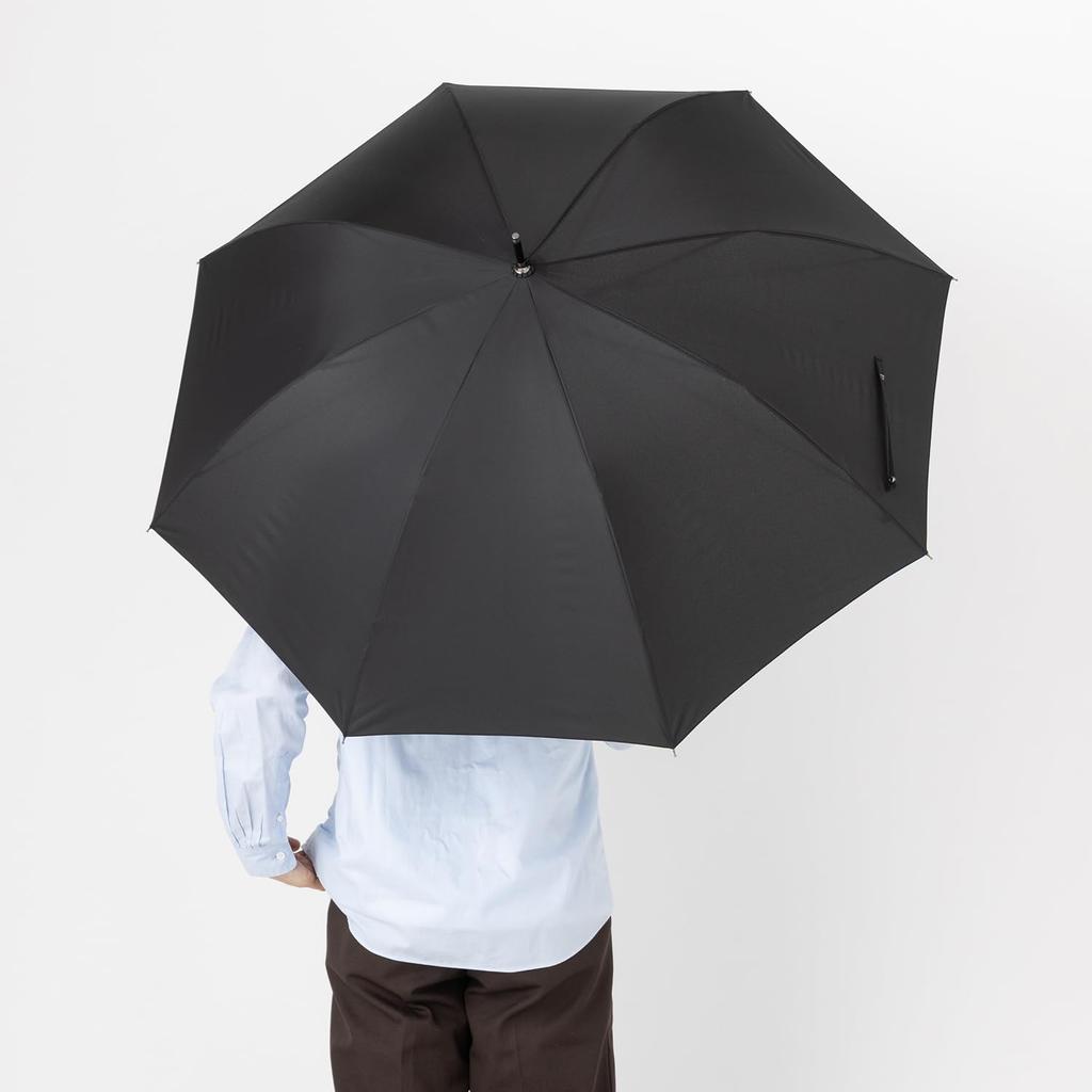 Large 65cm Jump Rain Black with Red 8 Perfect for Commuting and Model Wind-Resistant, Men's Umbrella, Long, One-Touch Umbrella, Ribs, Flip-Resistant,