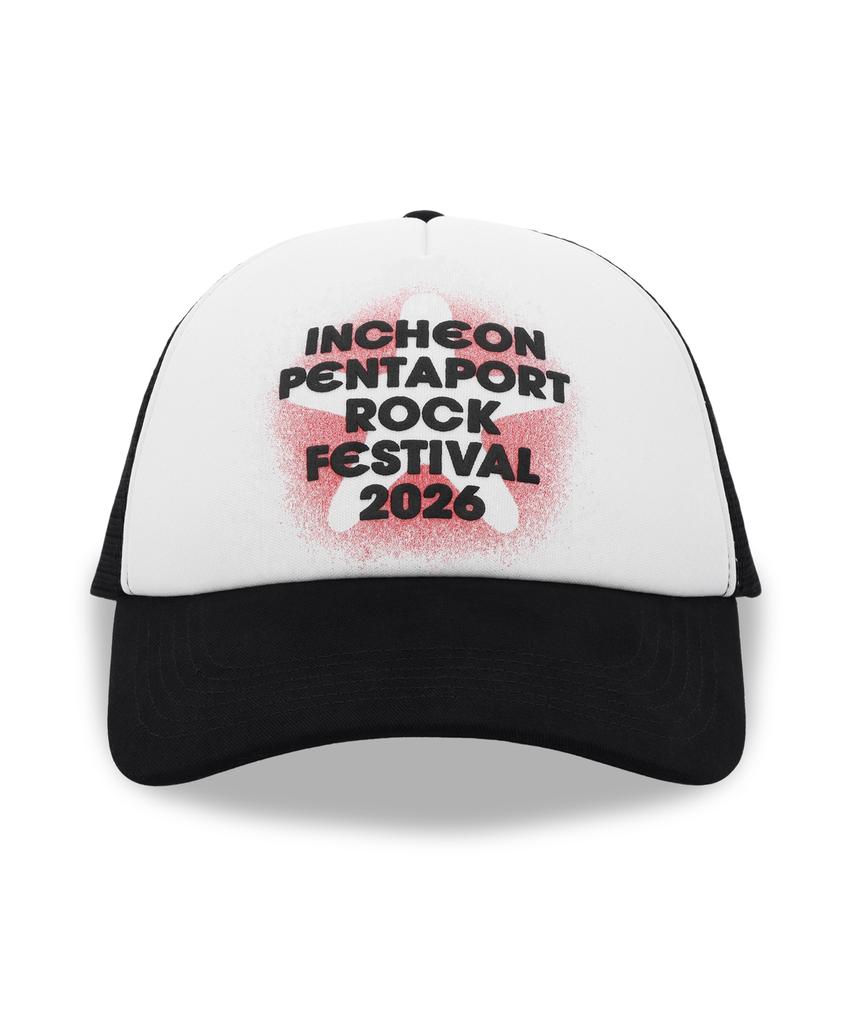 DISCUS ATHLETIC 2026 Pentaport Logo Mesh Trucker Cap White