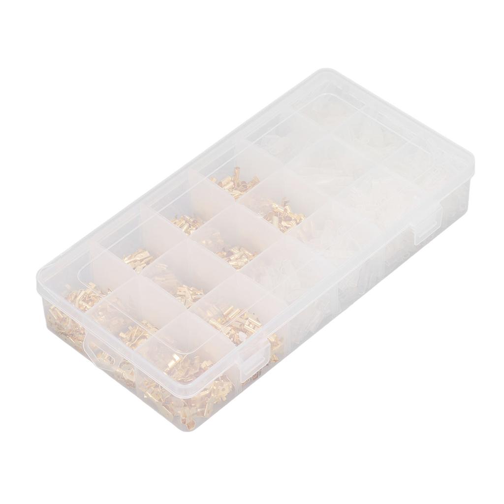 1000Pcs Male Female Blade Terminal Set Flame Retardant PVC Insulated Gold Blade Terminal Connector