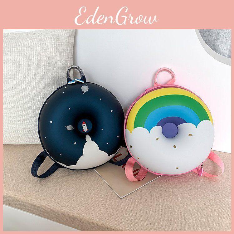 Rocket Donut Cartoon Backpack Boy Girlrainbow Schoolbag Waterproof Breathable