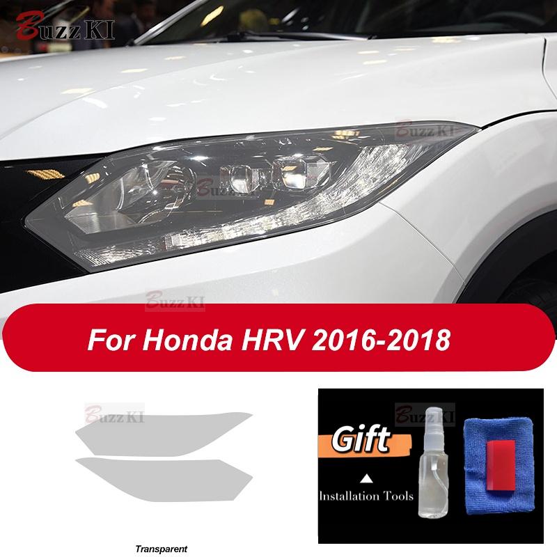 2 Pcs Car Headlight Protective Anti Scratch Film Transparent Black TPU Sticker For Honda HRV 2016 2017 2018 2019 2020 Accessory 16-18 Transparent