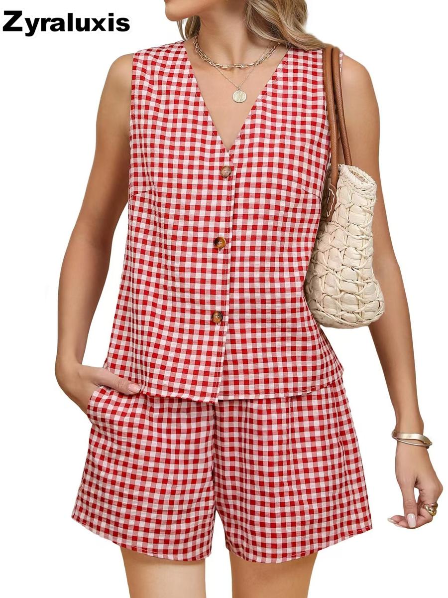 Women s New Summer Two Piece Short Set Casual Simple S