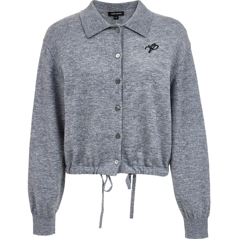 VEROMODA Women's Wool Blend Rhinestone Lapel Cardigan